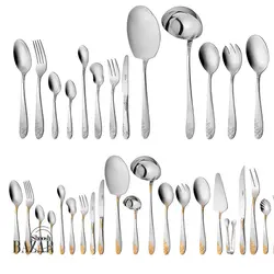 سرویس قاشق و چنگال 116پارچه ناب استیل مدل امپریال جعبه چوبی
