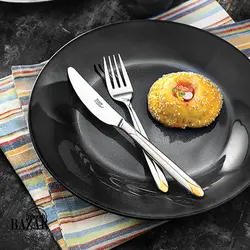 سرویس قاشق و چنگال 136 پارچه ناب استیل مدل پالرمو