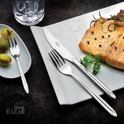 سرویس قاشق و چنگال 136 پارچه ناب استیل مدل پالرمو
