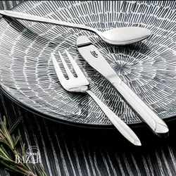 سرویس قاشق و چنگال 136 پارچه ناب استیل مدل پالرمو