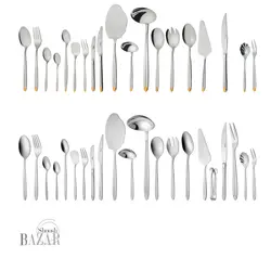 سرویس قاشق و چنگال 136 پارچه ناب استیل مدل پالرمو