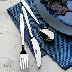 سرویس قاشق و چنگال 124 پارچه ناب استیل مدل پالرمو