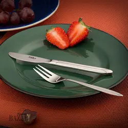 سرویس قاشق و چنگال 124 پارچه ناب استیل مدل پالرمو