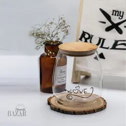 بانکه پیرکس بی وی کی مدل خمره ایی درب بامبو (دوسایز)