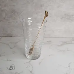 قاشق شربت طلایی مدل برگ بلند کد 4064