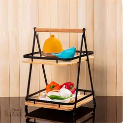 استند کف چوبی 2 طبقه مربع یونیک کد 2925