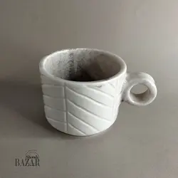 نیم لیوان سرامیک مینیمال طرح برگ