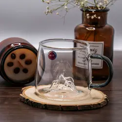 لیوان دو جداره مدل کوهی بی وی کی دسته دودی کد 326012
