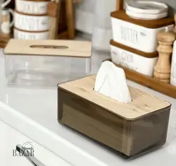 جا دستمال مستطیل اکرولیک در بامبو