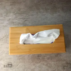 جا دستمال مستطیل تمام چوب بامبو
