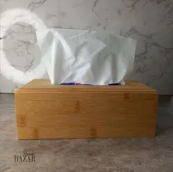 جا دستمال مستطیل تمام چوب بامبو