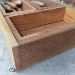 جا قاشقی چوبی داخل کابینتی کوچک 5 خانه