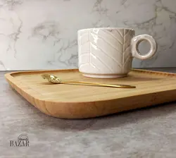 سینی سرو مربع لبه دار بامبو