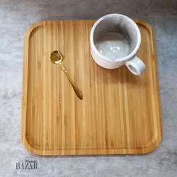 سینی سرو مربع لبه دار بامبو
