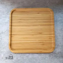 سینی سرو مربع لبه دار بامبو