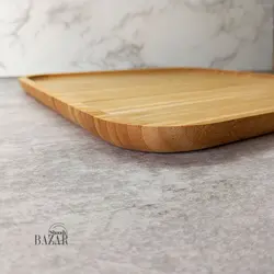 سینی سرو مربع لبه دار بامبو