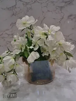 سطل یخ پیرکس دسته بامبو شیاردار عسلی