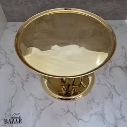 شیرینی خوری بلند آلومینیوم دکوری مدل بالرین طلایی