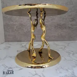 شیرینی خوری بلند آلومینیوم دکوری مدل بالرین طلایی