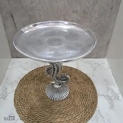 شیرینی خوری پایه دار آلومینیوم دکوری اسب دریایی