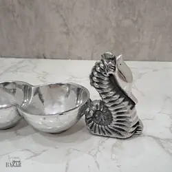 اردو خوری 4 خانه آلومینیوم دکوری اسب دریایی