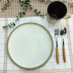 دستمال سفره و زیر بشقابی 4 خانه درشت قهوه ای لینن ترک