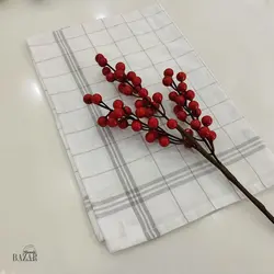 دستمال سفره و زیر بشقابی 4 خانه درشت طوسی لینن ترک