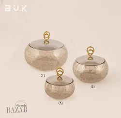 شکلات خوری شیشه ترکدار 3 سایز بی وی کی مدل النا