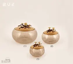 شکلات خوری شیشه ترکدار 3 سایز بی وی کی مدل لیلین