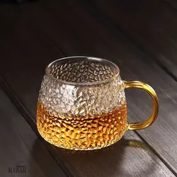 لیوان پیرکس مدل یخی دسته زرد شعله مستقیم چین