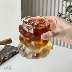 ماگ پیرکس بدون دسته طرح حباب چین