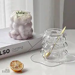 ماگ پیرکس بدون دسته طرح حباب چین