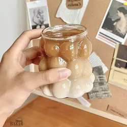 ماگ پیرکس بدون دسته طرح حباب چین