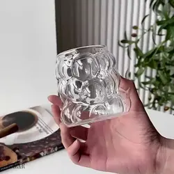 ماگ پیرکس بدون دسته طرح حباب چین