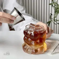 ماگ پیرکس بدون دسته طرح حباب چین