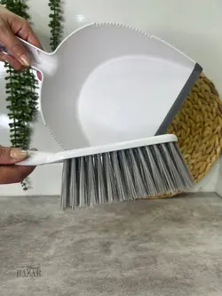 فرچه و خاک انداز دسته چوبی بزرگ کد 3080 - BazarShoosh