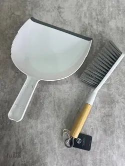 فرچه و خاک انداز دسته چوبی بزرگ کد 3080 - BazarShoosh