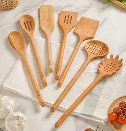 کفگیر و ملاقه چوبی لیمون کد 2339 - BazarShoosh