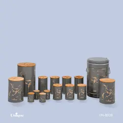 سرویس آشپزخانه 15 پارچه فانتزی طوسی یونیک کد 8008 - BazarShoosh