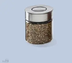 بانکه شیشه ای درب استیل 10 سانت یونیک کد 1706 - BazarShoosh