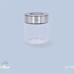 بانکه شیشه ای درب استیل 10 سانت یونیک کد 1706 - BazarShoosh