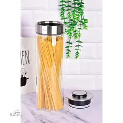 بانکه شیشه ای در استیل 29 سانت یونیک کد 1700 - BazarShoosh