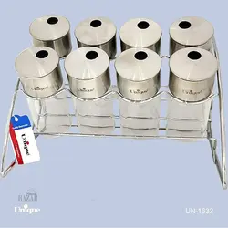 بانکه ادویه 8 عددی در استیل یونیک کد 1632 - BazarShoosh