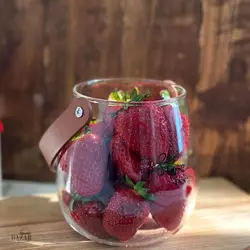 سطل یخ و جا کاردی پیرکس دسته چرمی - BazarShoosh