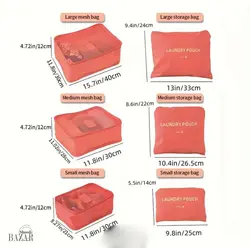 ست بگ پارچه ای مسافرتی 6 تکه چمدان - BazarShoosh