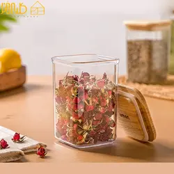 جای ادویه چهارگوش در چوبی سارینا متوسط سایز 2 کد 2198 - BazarShoosh