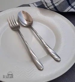 ست قاشق و چنگال نقره ای یونیک مدل پرچمی