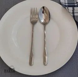 ست قاشق و چنگال نقره ای یونیک مدل پرچمی