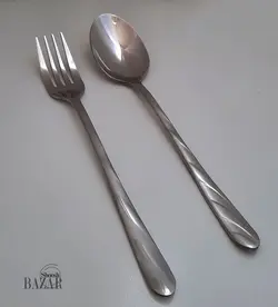 ست قاشق و چنگال نقره ای یونیک مدل پرچمی