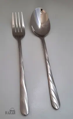 ست قاشق و چنگال نقره ای یونیک مدل پرچمی